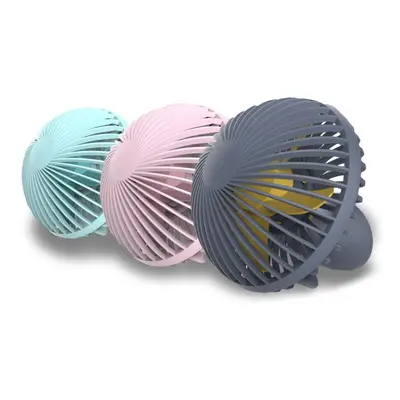 (Blue) Portable Mini Electronic Desktop Mushroom Shape Summer Cooling Fan Grade Adjustment USB C