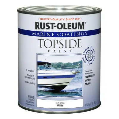 RustOleum Marine Coatings Topside Paint Quart SemiGloss White Fl Oz Pack of