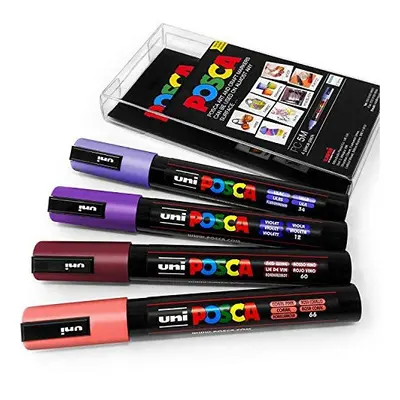 Uni POSCA - PC-5M Art Paint Markers - Set of - in Plastic Wallet - Sunset Tones