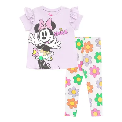 Disney Minnie Mouse Toddler Girls T-Shirt and Leggings Outfit Set Purp