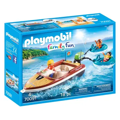 Playmobil Family Fun Speedboat with Tube Riders