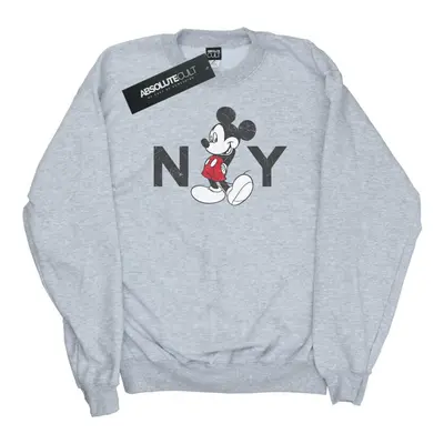 (M, Heather Grey) Disney Womens/Ladies Mickey Mouse NY Sweatshirt