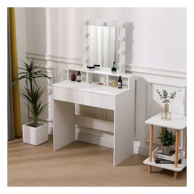 Makeup Dressing Table with Lighted Mirror