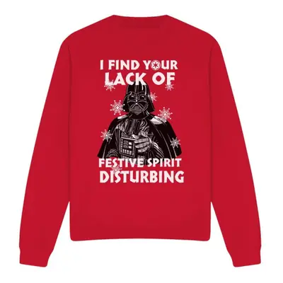 (XL, Red) Star Wars Unisex Adult Lack Of Spirit Darth Vader Christmas Sweatshirt