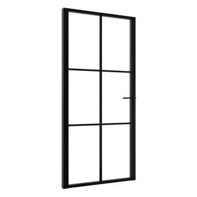 vidaXL Interior Door Barn Door Sliding Door ESG Glass and Aluminium Black