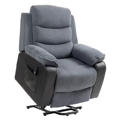 HOMCOM Power Lift Riser and Recliner Chair with Remote Control, Dark Grey