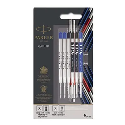 Jotter London Ballpoint and Gel Pen Refill Discovery Pack: Quinkflow Refills for Ballpoint Pens 