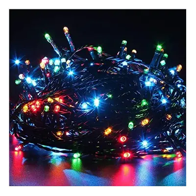 300 Multi Coloured Christmas Battery Operated Chasing LED Lights with Timer