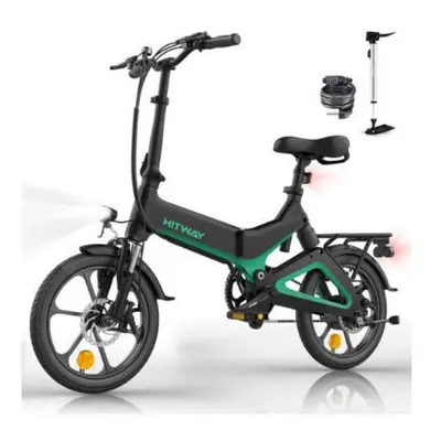 (Green) HITWAY BK2 Folding E-Bike with inch wheel size