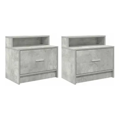 (concrete grey, pcs) vidaXL Bedside Cabinet with Drawer Concrete Grey 51x31x47 cm bedside table