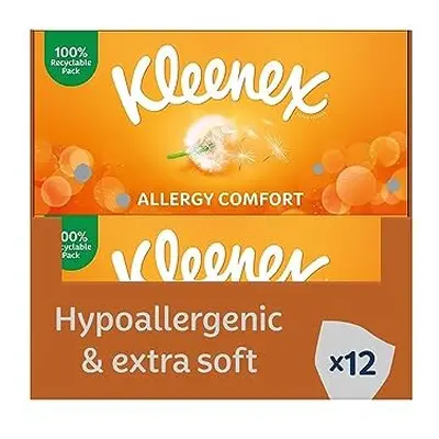 Kleenex Allergy Comfort Tissues - Pack of Tissue Boxes- Hayfever Allergy Comfort Tissues - Extre