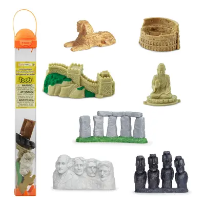 Safari Ltd. World Landmarks TOOB - Figurines: Mount Rushmore Great Wall Easter Island heads Colo