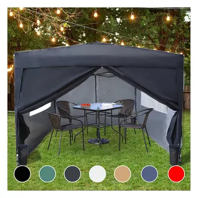 (Black) Birchtree Waterproof Pop Up Garden Gazebo - x 3m