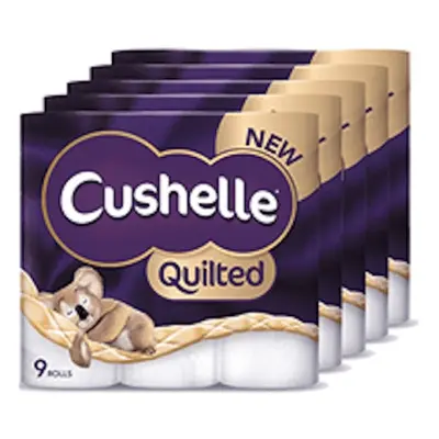 Cushelle Quilted Roll Toilet Roll Tissue Paper (5 Packs (45 Rolls)