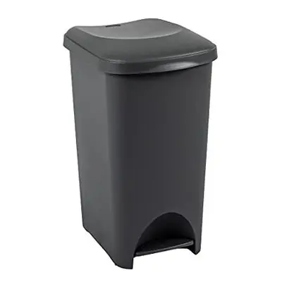 Addis Eco Made from 100% Plastic Family Kitchen Pedal Bin, Litre, 519001ADF, Recycled Dark Grey