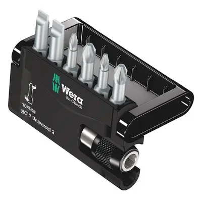 Wera Bit-Check Set 8000-6/TZ Torsion Extra-tough for Drill/Drivers, Metal Jointing, SL, PZ, PH 7