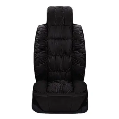 (Black) Car Seat Cover Breathable Warm Velvet Thickening Sponge Non-slip Cloth