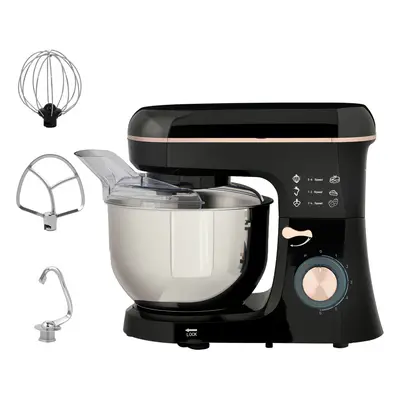 HOMCOM Electric Stand Mixer, 5L Food Mixer with Dough Hook, Whisk, Black