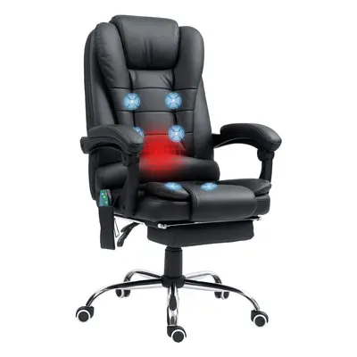 Vinsetto Ergonomic Heated Points Vibration Massage Office Chair Black