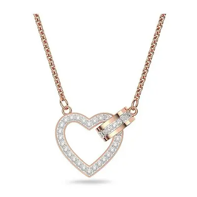 Swarovski Heart Necklace, Clear Pav? Crystal on Rose Gold Plated Setting, from the Lovely Collec