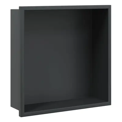 (black) vidaXL Shower Niche Bathroom Storage Recessed Shower Shelf Stainless Steel