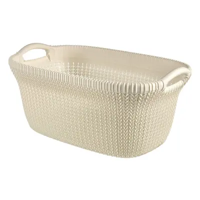 Curver Knit Laundry Storage Basket, Oasis White, Litre