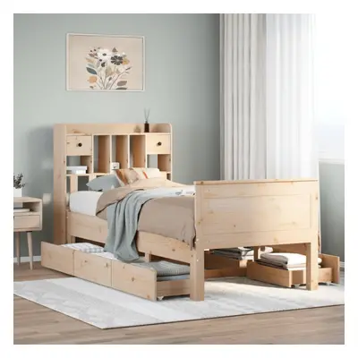 vidaXL Bookcase Bed without Mattress 75x190 cm Small Single Solid Wood Pine