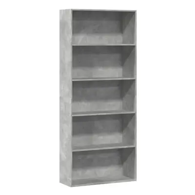 vidaXL Book Cabinet Concrete Grey 80x30x189 cm Engineered Wood