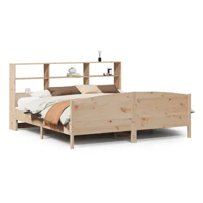 vidaXL Bookcase Bed without Mattress Home Bed Base 200x200cm Solid Wood Pine