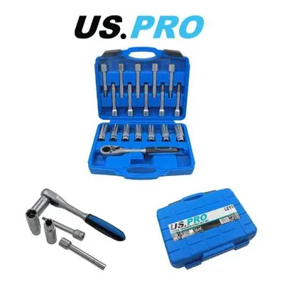 US PRO Tools 18pc Shock Absorber Strut Nut Go-thru Socket Set & Ratchet