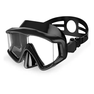 (Black) Scuba Diving Mask Glasses Anti Fog Tempered Glasses Swimming Snorkeling Goggles For Adul