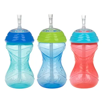 Nuby Piece No-Spill Easy Grip Cup with Flex Straw Clik It Lock Feat