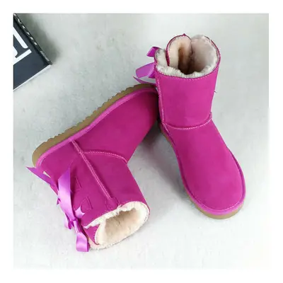 (Rose, (Adults')) Women Winter Fur Leather Sheepskin Snow Boots Shoe