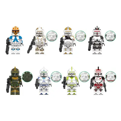 (Style E) 8pcs Star Wars Clone Trooper Cody Rex Commander fit Lego Minifigures