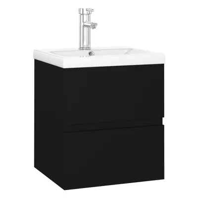 (black, x 38.5 x cm) vidaXL Sink Cabinet Home Bathroom Sink Unit Storage Cabinet Engineered Wood