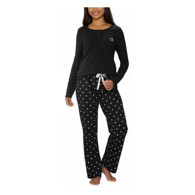 Calvin Klein Womens Piece Fleece Pajama Set Black