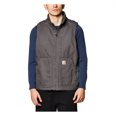 Carhartt Men's Sherpa Lined Mock-Neck Vest Gravel Large