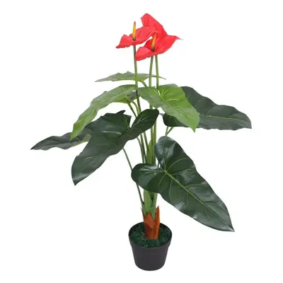 vidaXL Artificial Anthurium Plant with Pot cm Red and Yellow