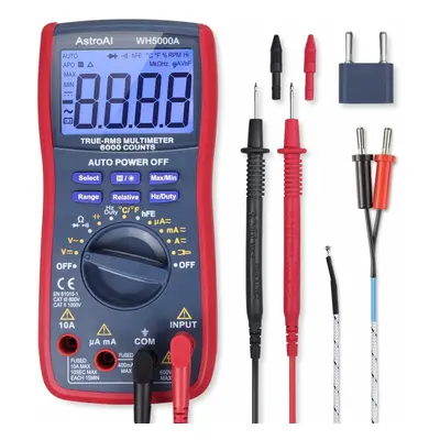 AstroAI Digital Multimeter, TRMS Counts Multimeters Manual and Auto Ranging; Measures Voltage, C