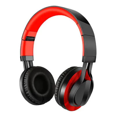 (Black & Red) HIFI Bass Stereo Over Ear Gaming Headband Headphone Foldable Headset with micropho