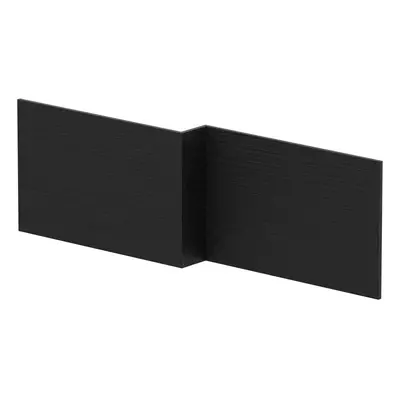 1700mm Reversible Bath Panel - Woodgrain Charcoal Black