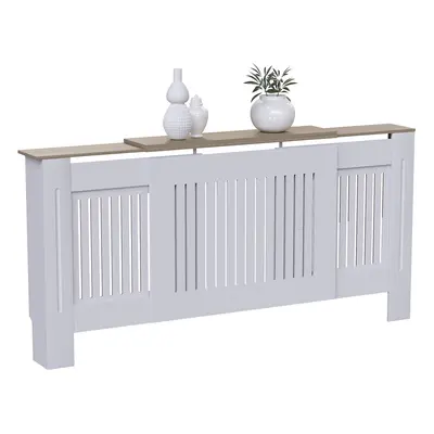 (Adjustable) Arlington Radiator Cover Heating Cabinet White Oak