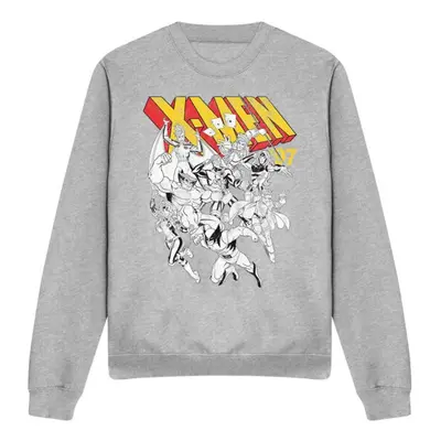 (L, Sport Heather) Marvel Unisex Adult X-Men Retro Team Sweatshirt