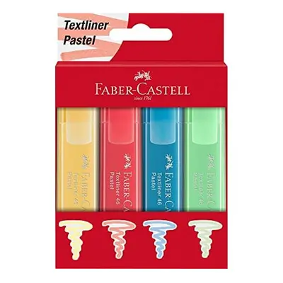 Faber-Castell Textliner Pastel Highlighter Pens - Box of 4