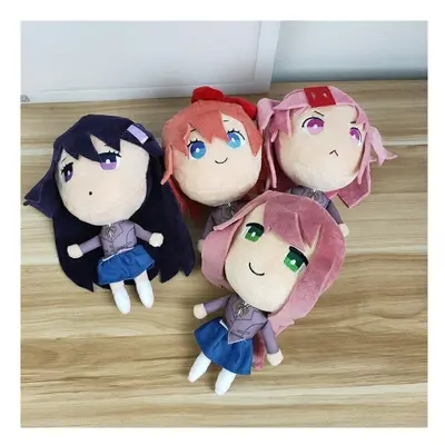 (20cm, 4PCS) Doki Doki Literary Club Plush Toys Anime Cosplay Doll Monika Natsuki Sayori Yuri