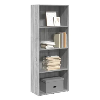 vidaXL Bookcase Storage Rack Cabinet Bookshelf Grey Sonoma Engineered Wood