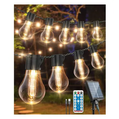 ULIGHTOWNFestoon Light Outdoor14M/46FT USB&Solar String Lights Remote 30LED Shatterproof Bulbs I