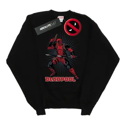 (M, Black) Marvel Mens Deadpool Gun Sword Burst Sweatshirt