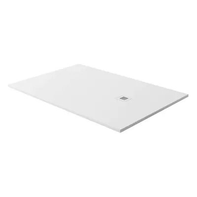 (White x mm) Stone Slate Effect Shower Tray Square Rectangle Wet Room Grey Black White 30mm