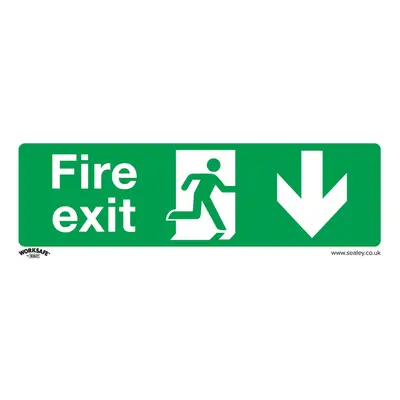 Sealey Worksafe® Fire Exit (Down) Safety Sign, Self-Adhesive Vinyl - Pack of SS22V10